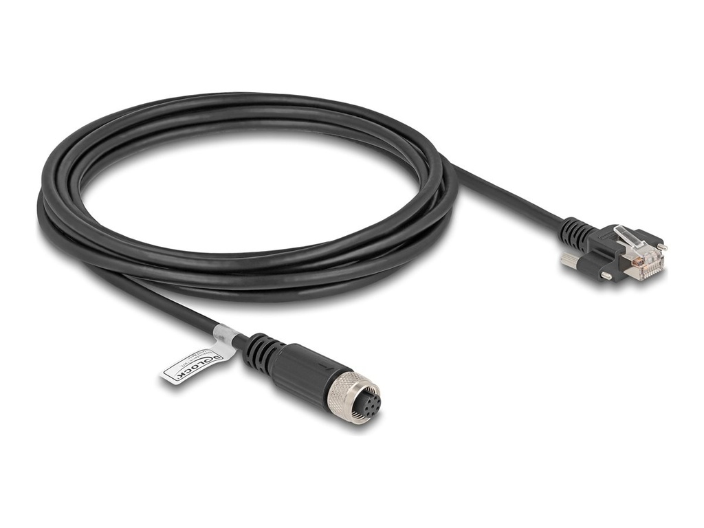 Delock Netzwerkkabel - 8-polig M12 (W) zu RJ-45 (M)