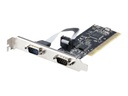 StarTech.com Startech 2 Port PCI RS232 Serial Adapter Card - Serielle Schnittstellenkarte - PCI zu Dual DP9 Controller Card - Standard- und Low-Profile Slotblech - Windows/Linux (PCI2S5502)