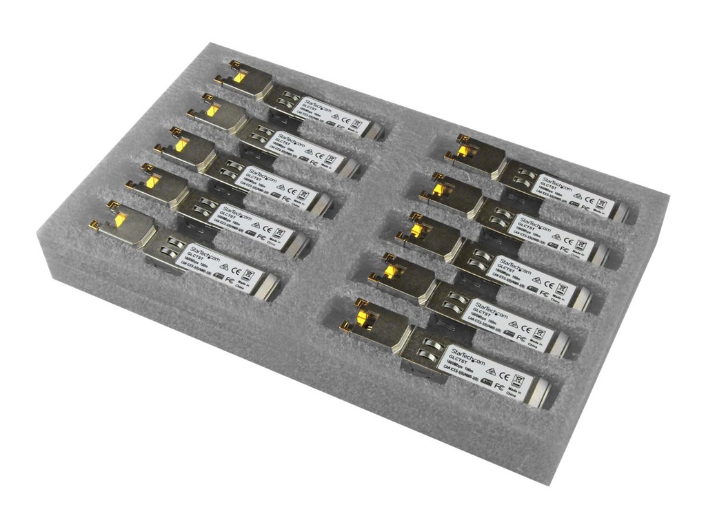 StarTech.com Startech Gigabit RJ45 Kupfer SFP Transceiver Modul - Cisco GLC-T kompatibel - 1000Base-T - Mini-GBIC - 10er Pack - SFP (Mini-GBIC)-