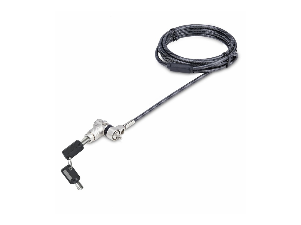 StarTech.com 25-Pack Laptopschloss 2m,Noble Wedge&reg;/Nano/K-Slot Kompatibel - Sicherheitskabelschloss - Schwarz, Silber - 2 m - TAA-konform (Packung mit 25)