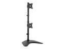 StarTech.com Vertikale Dual Monitorhalterung - Heavy Duty Stahl - Für VESA Monitore bis zu 27 Zoll - Verstellbarer zweifach Moniotrständer - Aufstellung - für 2 Monitore - stabiler Stahl - Schwarz - Bildschirmgröße: 33-68.6 cm (13"-27")