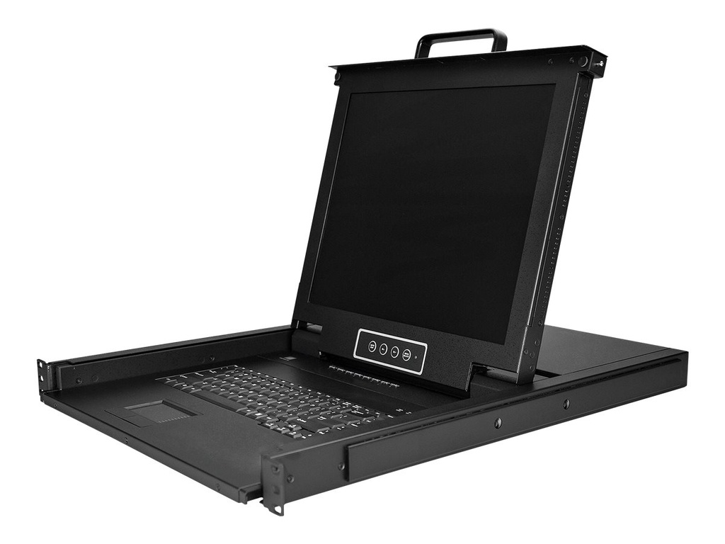 StarTech.com 8 Port Rack KVM Konsole mit 1,8 m Kabeln - US Tastatur(QWERTY), Integrierter KVM Switch mit 17" LCD Monitor - 1HE LCD KVM Konsole - OSD KVM - 50.000 MTBF - USB + VGA(RKCONS1708K) - KVM-Konsole mit KVM-Switch - 8 Anschlüsse - USB - 43.2 cm (17")