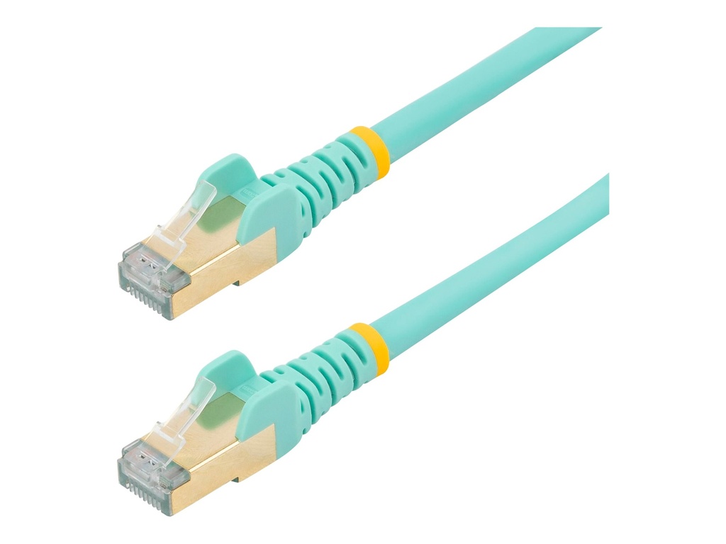 StarTech.com 7.5m CAT6A Ethernet Cable, 10 Gigabit Shielded Snagless RJ45 100W PoE Patch Cord, CAT 6A 10GbE STP Network Cable w/Strain Relief, Aqua, UL Certified Wiring/TIA - Category 6A - 26AWG (6ASPAT750CMAQ)