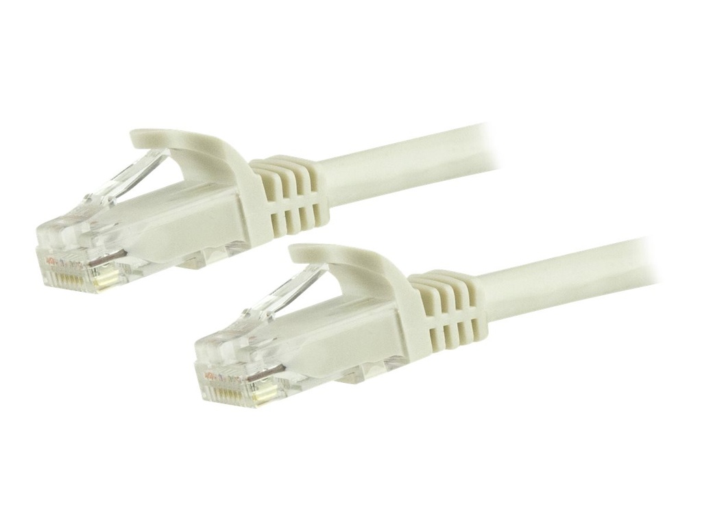 StarTech.com 7.5m CAT6 Ethernet Cable, 10 Gigabit Snagless RJ45 650MHz 100W PoE Patch Cord, CAT 6 10GbE UTP Network Cable w/Strain Relief, White, Wiring is UL Certified/TIA - Category 6 - 24AWG (N6PATC750CMWH)