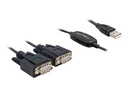 Delock Adapter USB 2.0 > 2 x Seriell - Kabel USB / seriell - USB (M)