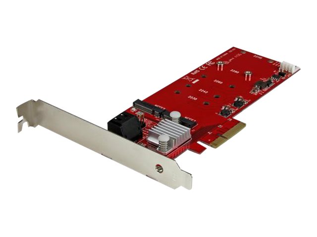 StarTech.com Startech 2x M.2 NGFF SSD RAID Karte plus 2x SATA III Ports - PCIe - 2-fach M.2 RAID Controllerkarte plus zwei SATA Anschlüsse - Speichercontroller (RAID)