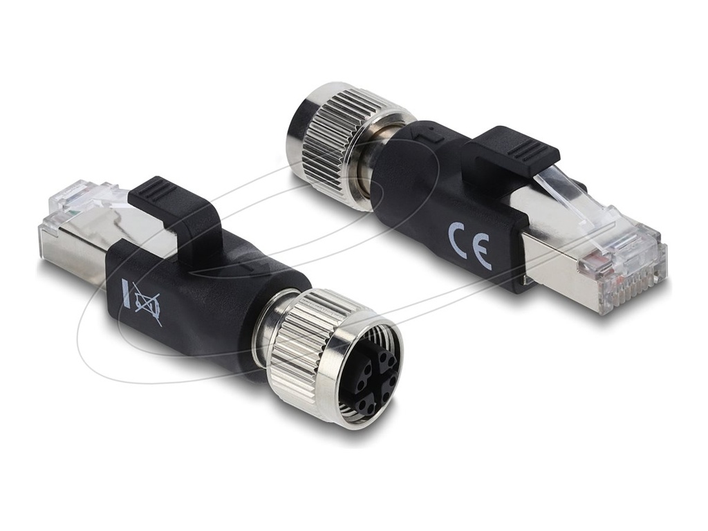 [90834] Delock Netzwerkadapter - 8 pin M12-X (W) zu RJ-45 (M)