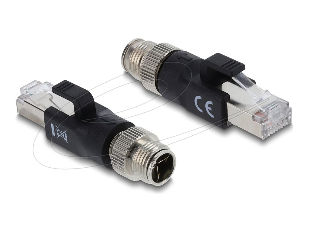 [90833] Delock Netzwerkadapter - 8 pin M12-X (M) zu RJ-45 (M)