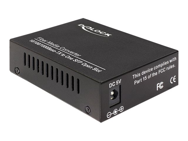 Delock Media Converter 1000Base-T to SFP - Medienkonverter - 1GbE - 10Base-T, 1000Base-LX, 1000Base-SX, 100Base-TX, 1000Base-T - RJ-45 / SFP (mini-GBIC)