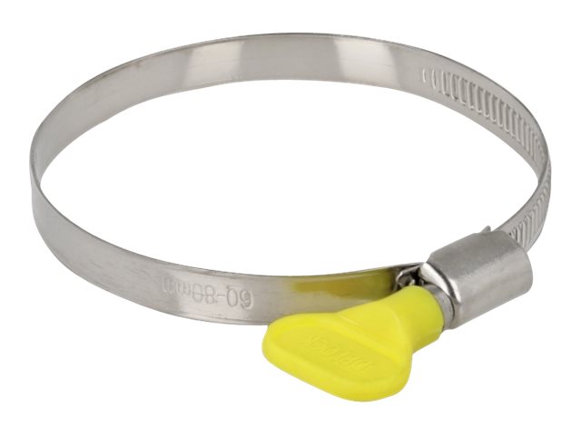 Delock Butterfly - Schlauchschelle - geeignet für 60 - 80 mm Schlauch - Gelb (Packung mit 10)