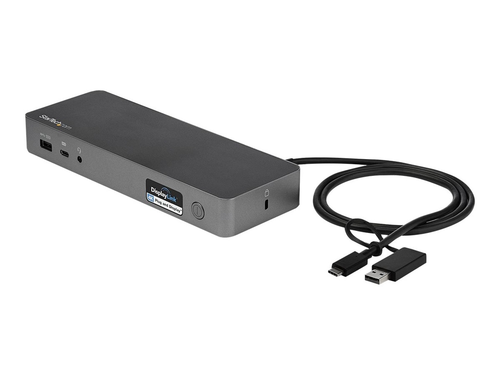 StarTech.com USB-A & USB-C Docking station - Hybrid Universal Laptop Dockingstation für zwei Monitoren 4K60Hz HDMI & DP - USB 3.1 Hub, GbE - 60W Power Delivery - Windows, Mac & Chrome (DK30C2DPPDUE)