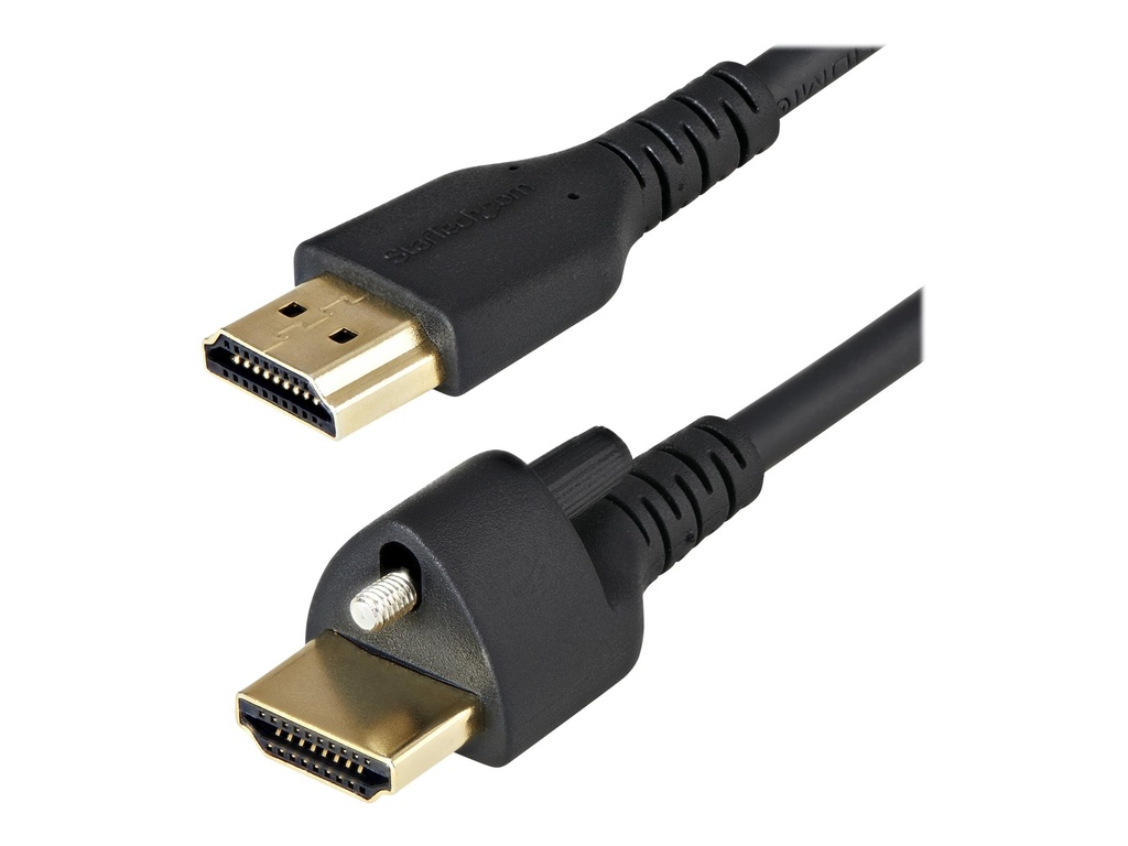 StarTech.com Startech 2m High Speed HDMI Kabel - 4K 60Hz HDR - HDMI-2.0-Monitorkabel mit Verriegelungsschraube für sichere Verbindung - HDMI-Kabel mit Ethernet - St/St (HDMM2MLS)