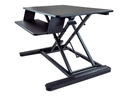 StarTech.com Startech Sitz-Steh Schreibtischaufsatz mit Tastaturablagefach - Oberfläche 89 x 53 cm - Ergonomischer Höhenverstellbarer Stehpult/Steharbeitsplatz - Platz für 2 Monitore - vormontiert (ARMSTSLG)