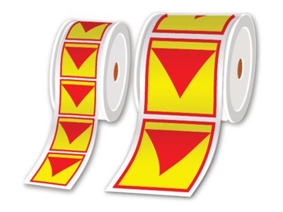 Brother Klebstoff - Gelb, Rot - 85 x 100 mm 300 Etikett(en) (1 Rolle(n)