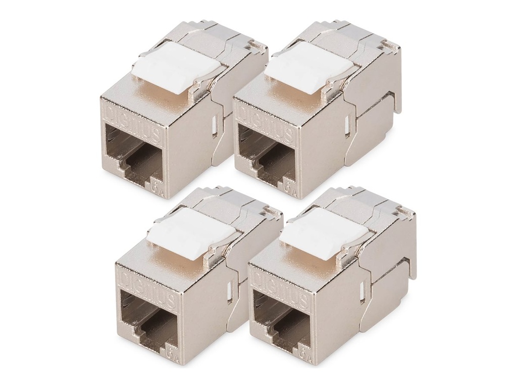 DIGITUS CAT 6A  Kompakt-Keystone Modul, geschirmt, werkzeugfreier Montageanschluss, 4 Stk.