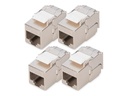 DIGITUS CAT 6A  Kompakt-Keystone Modul, geschirmt, werkzeugfreier Montageanschluss, 4 Stk.