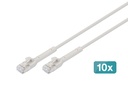 DIGITUS CAT 6A F-FTP abwinkelbares Patchkabel, Kupfer, 1,5 m, grau, 10 Stück