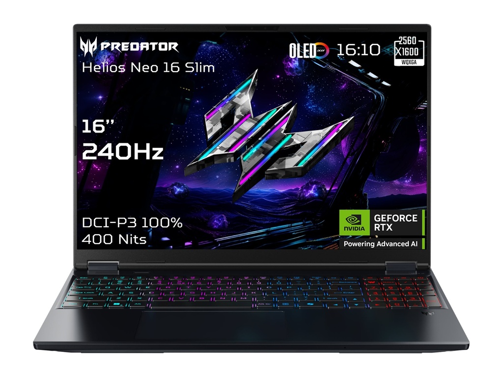 Acer Predator Helios Neo 16S AI PHN16S-71 - Intel Core Ultra 7 255HX / 2.4 GHz - Win 11 Home - GeForce RTX 5070 - 16 GB RAM - 1.024 TB SSD NVMe - 40.6 cm (16")