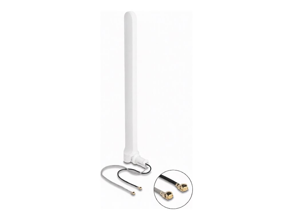 [90581] Delock Antenne - 2 x I-PEX Inc., MHF I-Stecker, 17 cm, mit flexiblem Gelenk