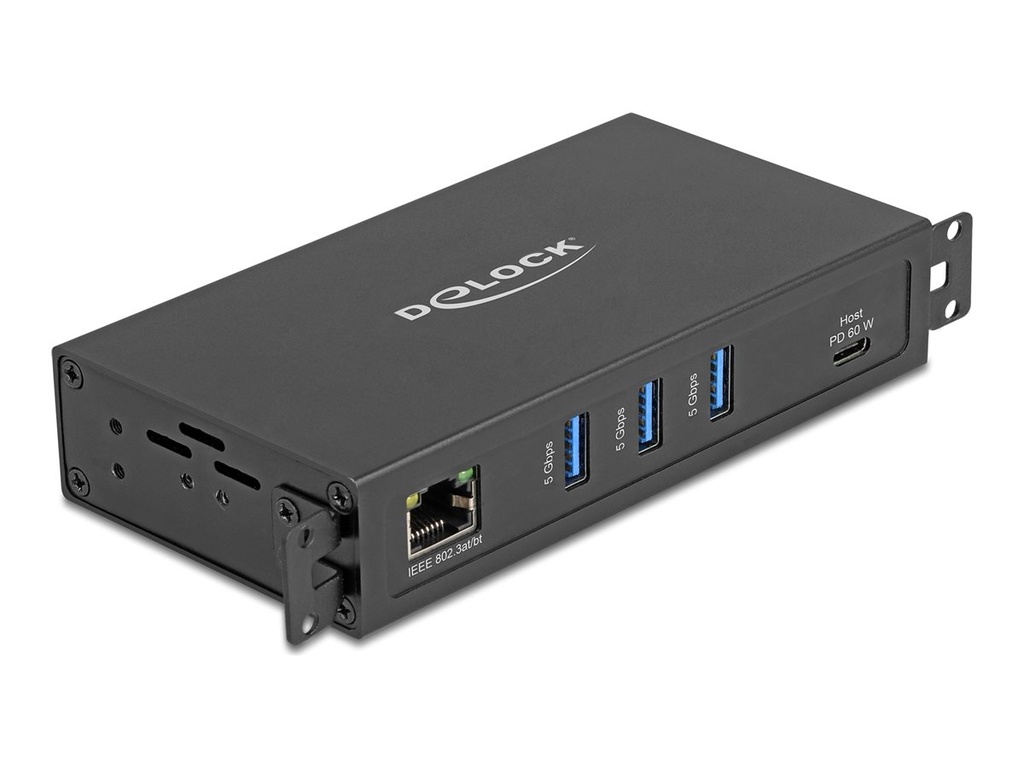 Delock Hub - RJ45, 1.5 kV isolation - 3 x USB 3.2 Gen 1 + 1 x USB-C 3.2 Gen 1 (Spannungsversorgung)