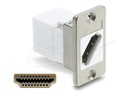 Delock HDMI Kupplung - HDMI weiblich Paneel montierbar zu HDMI weiblich - weiß, Silber - 8K60Hz (7680 x 4320)