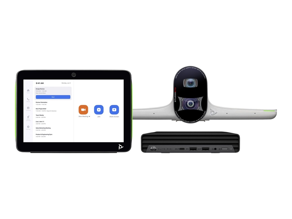 Poly Studio Large Room Bundle - Für Zoom Rooms - Kit für Videokonferenzen (Poly Studio E70 Kamera, Poly TC10 Touchcontroller, HP Mini Conferencing PC)