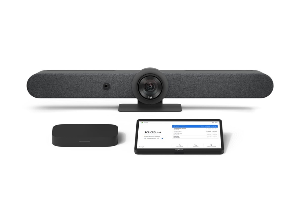 Logitech Room Solutions for Google Meet Medium - Kit für Videokonferenzen (Logitech Tap mit Cat5e Kit, Logitech Rally Bar, Google Meet Compute)