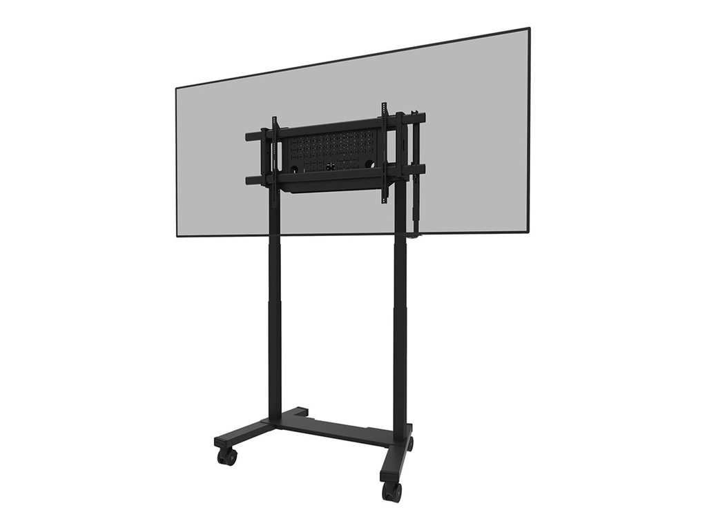 Neomounts Wagen - motorisiert - für Flachbildschirm - fest - verriegelbar - Stahl - Schwarz - Bildschirmgröße: 190.5-292.1 cm (75"-115")