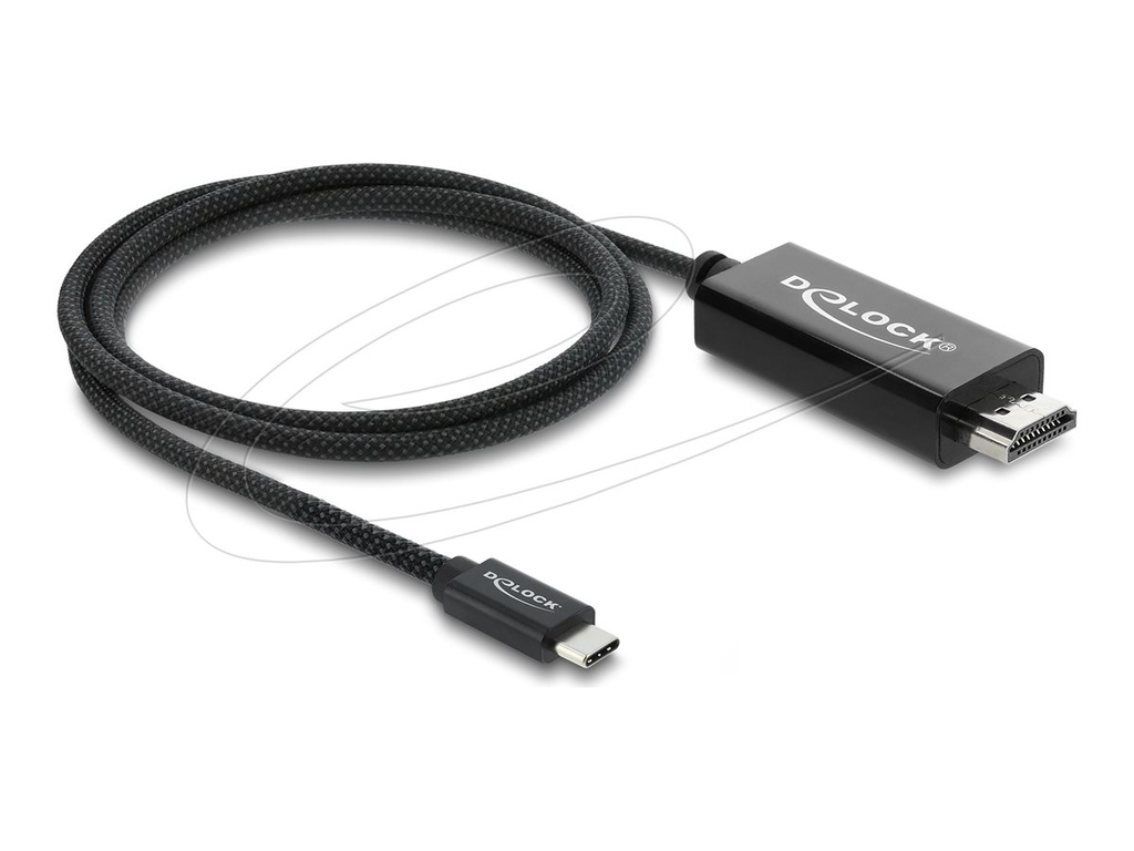 Delock Videoadapter - USB-C männlich zu HDMI männlich - 1 m - dreifach abgeschirmtes Koaxialkabel - Schwarz - Unterstützung für 4K60Hz (3840 x 2160)