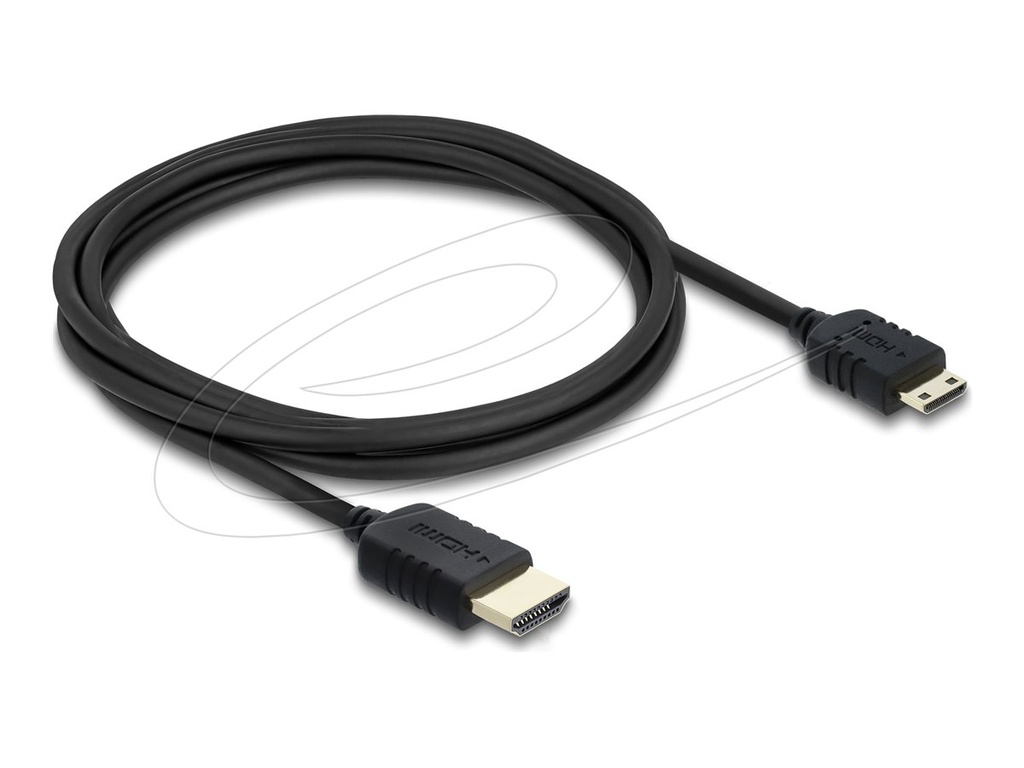 Delock Ultra High Speed - HDMI-Kabel - HDMI männlich zu 19-poliger Mini-HDMI männlich - 2 m - dreifach abgeschirmtes Koaxialkabel - Schwarz - 8K60Hz (7680 x 4320)