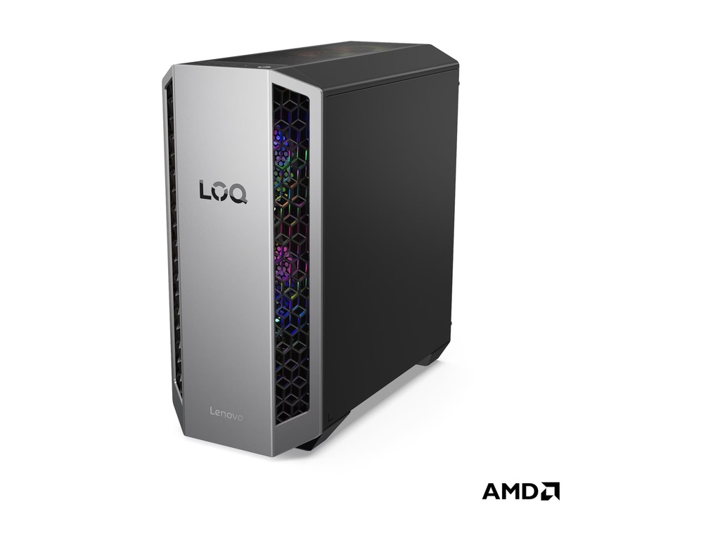 Lenovo LOQ 26ADR10 91DF - Tower - Ryzen 7 8745HX / 3.6 GHz - RAM 16 GB - SSD 1 TB - NVMe - GeForce RTX 5060 - 1GbE, Bluetooth 5.2, Wi-Fi 6 - WLAN: 802.11a/b/g/n/ac/ax, Bluetooth 5.2 - Win 11 Home - Monitor: keiner - luna grau (vorderer Rahmen)