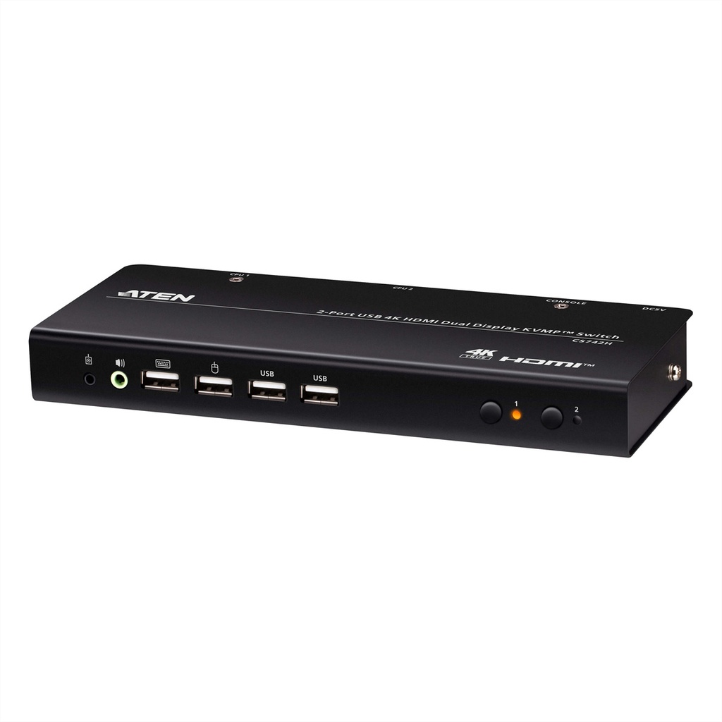 ATEN KVM-Switch 2-fach Audio/HDMI USB Dual Display