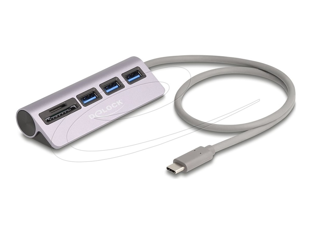 [64292] Delock Hub - 5 Gbps, mit USB Typ-C Anschluss und Micro SD Kartenleser