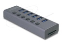 Delock Hub - 5 Gbps, with switch, SD/Micro