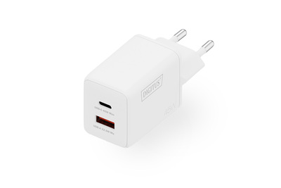 DIGITUS USB GaN Charger 45W, 1x USB-C, 1x USB-A