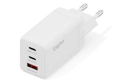 [DA-10303] DIGITUS USB GaN Charger 67W, 2x USB-C, 1x USB-A