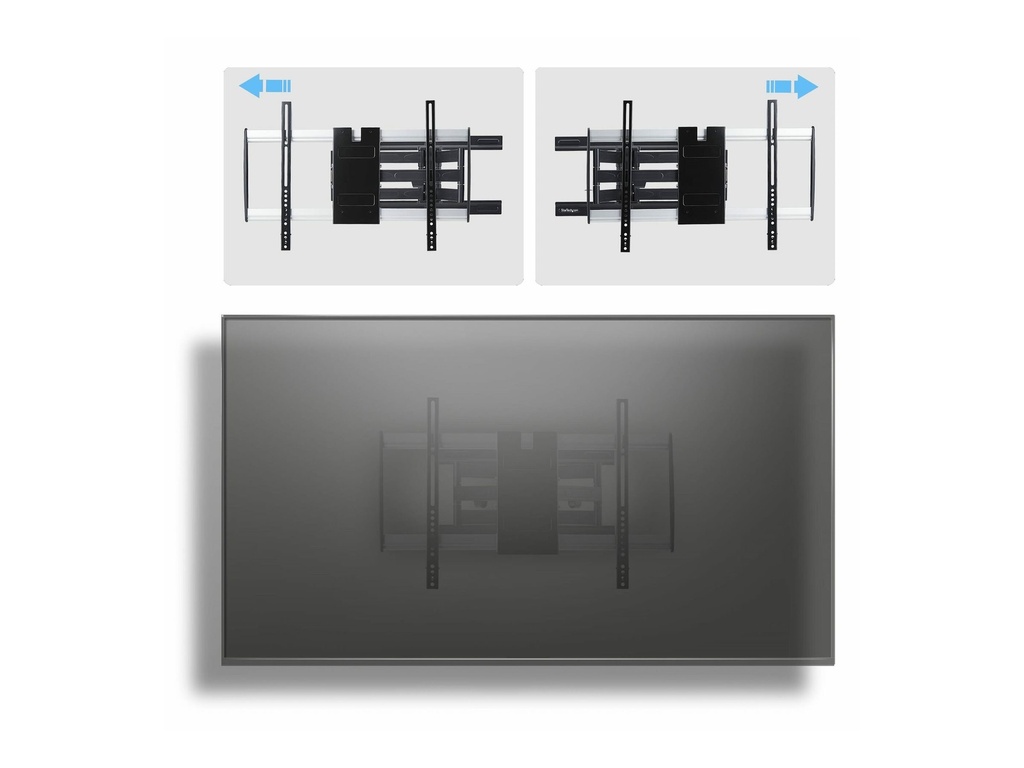 StarTech.com Befestigungskit (Wandmontage, 2 vertikale Haltebügel) - neigbar - für Flachbildschirm - flaches Profil, VESA 600x400, 45 kg - Aluminium, Stahl - Schwarz, Silber - Bildschirmgröße: 81.3-165.1 cm (32"-65")