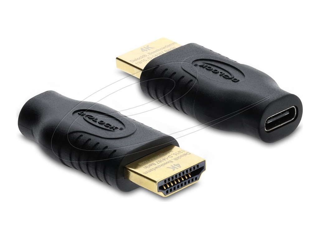 Delock High Speed - Videoadapter - USB-C männlich zu HDMI weiblich - Schwarz - Unterstützung für 4K60Hz (3840 x 2160)
