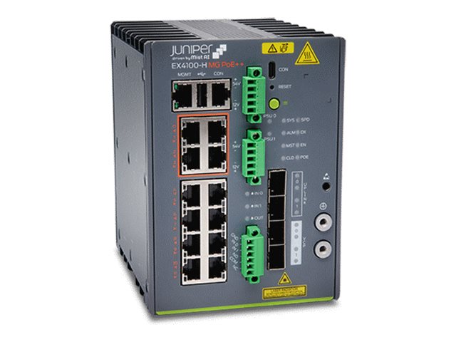 Juniper EX Series EX4100-H-12MP-T - Switch - L3 - managed - 8 x 10/100/1000Base-T + 4 x 100/1000/2.5G + 4 x 10 Gigabit (Uplink)