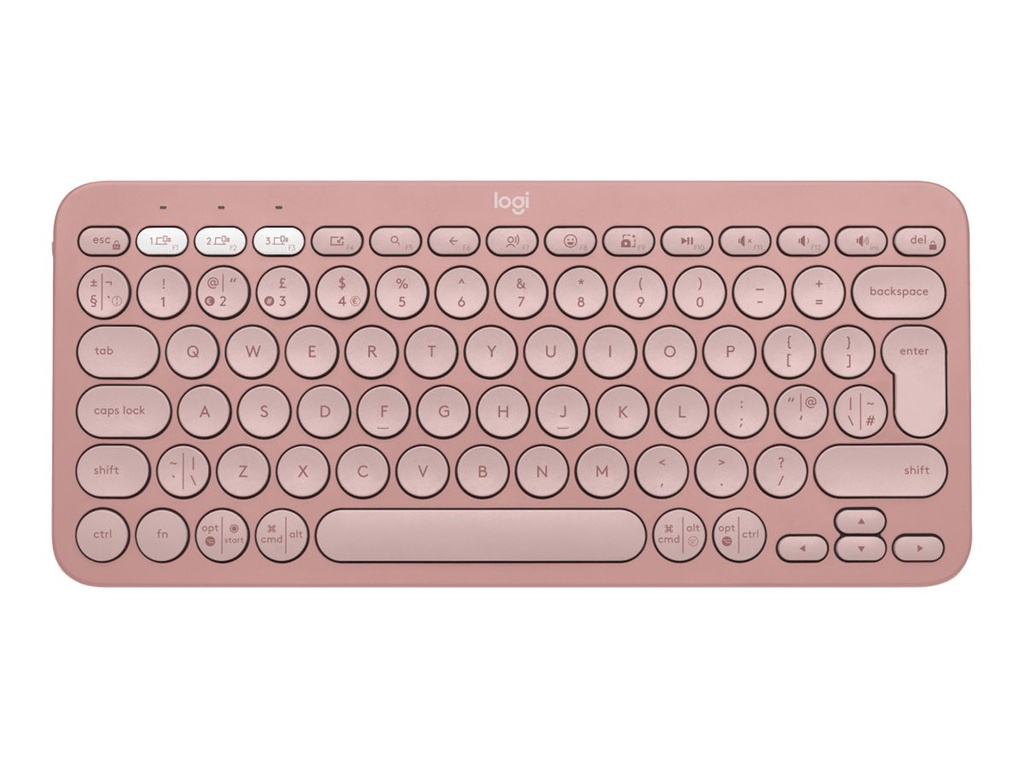 Logitech Pebble Keys 2 K380s - Mini - Kabellos - Bluetooth - Scherenschalter - QWERTY - Rose