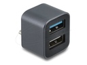 Delock Hub - mini, mit USB-C, 10 Gbps - 1 x USB 2.0 + 1 x USB-A 3.0