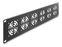Delock Lüfterkonsolenabdeckplatte - für 6 Lüfter 60 x 60 mm - Rack montierbar - Dunkelgrau - 2U - 48.3 cm (19")