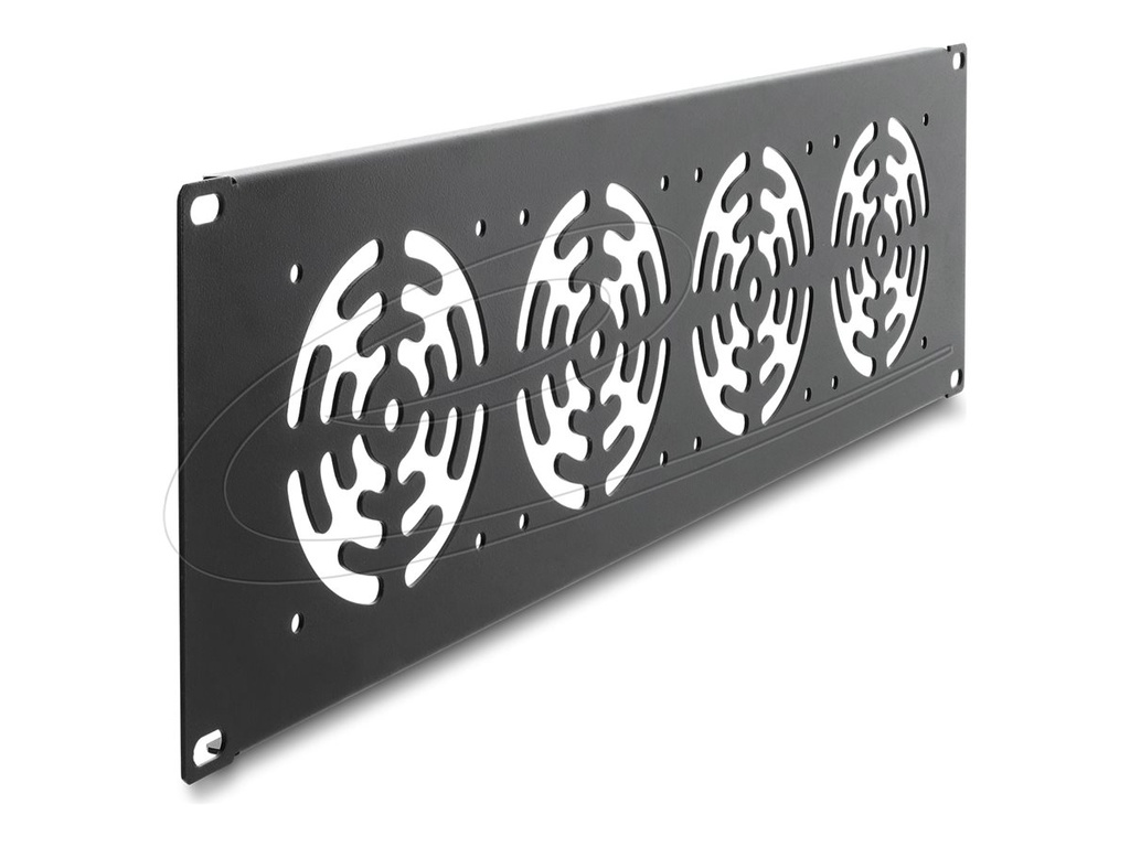Delock 19" Rackblende für 4 Lüfter 92 x 92 mm dunkelgrau