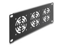 Delock Rackabdeckung - for 3 fans, 60 x 60 mm - Dunkelgrau - 2U - 25.4 cm (10")