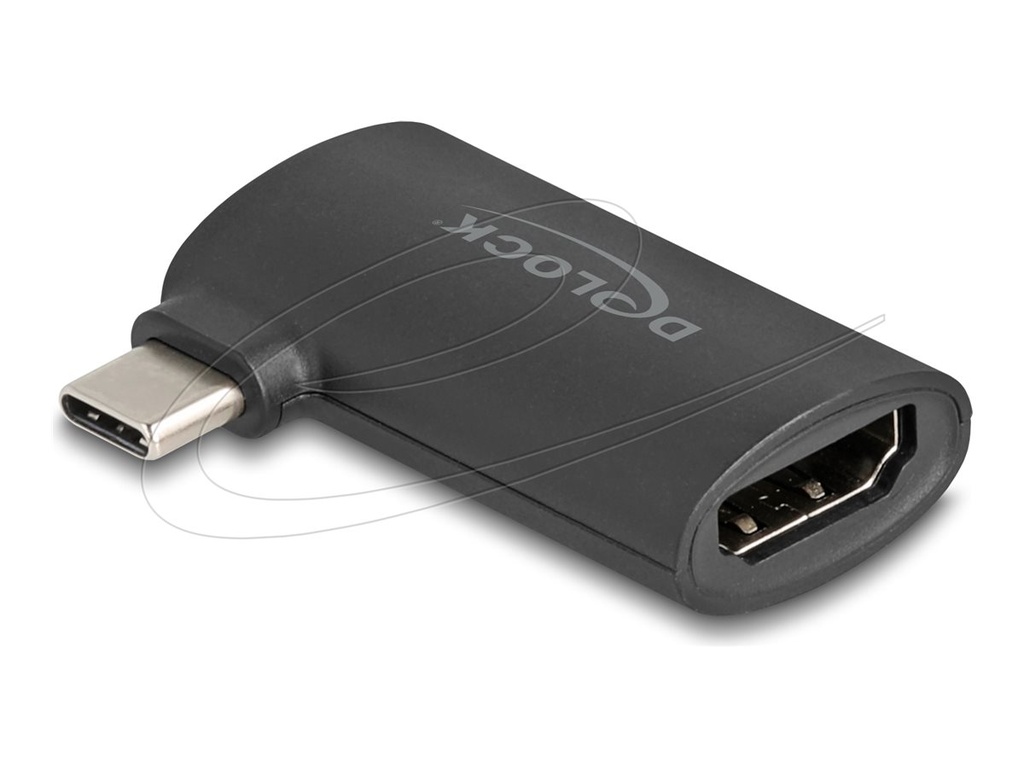 Delock Videoadapter - USB-C männlich gewinkelt zu HDMI weiblich - Schwarz - Unterstützung für 4K60Hz (3840 x 2160)
