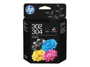 HP 302/304 Combo Pack - 2er-Pack - pigmentiertes Schwarz, Farbe (Cyan, Magenta, Gelb)