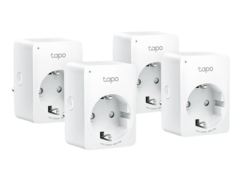 TP-LINK Tapo P100 V2 - Smart-Stecker - mini - kabellos - 802.11b/g/n - 2.4 Ghz (Packung mit 4)