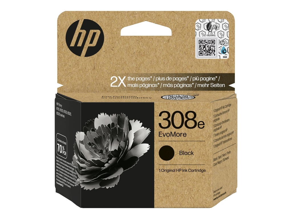 [7FP22UE#LS1] HP 308e EvoMore - 6.5 ml - Schwarz - original