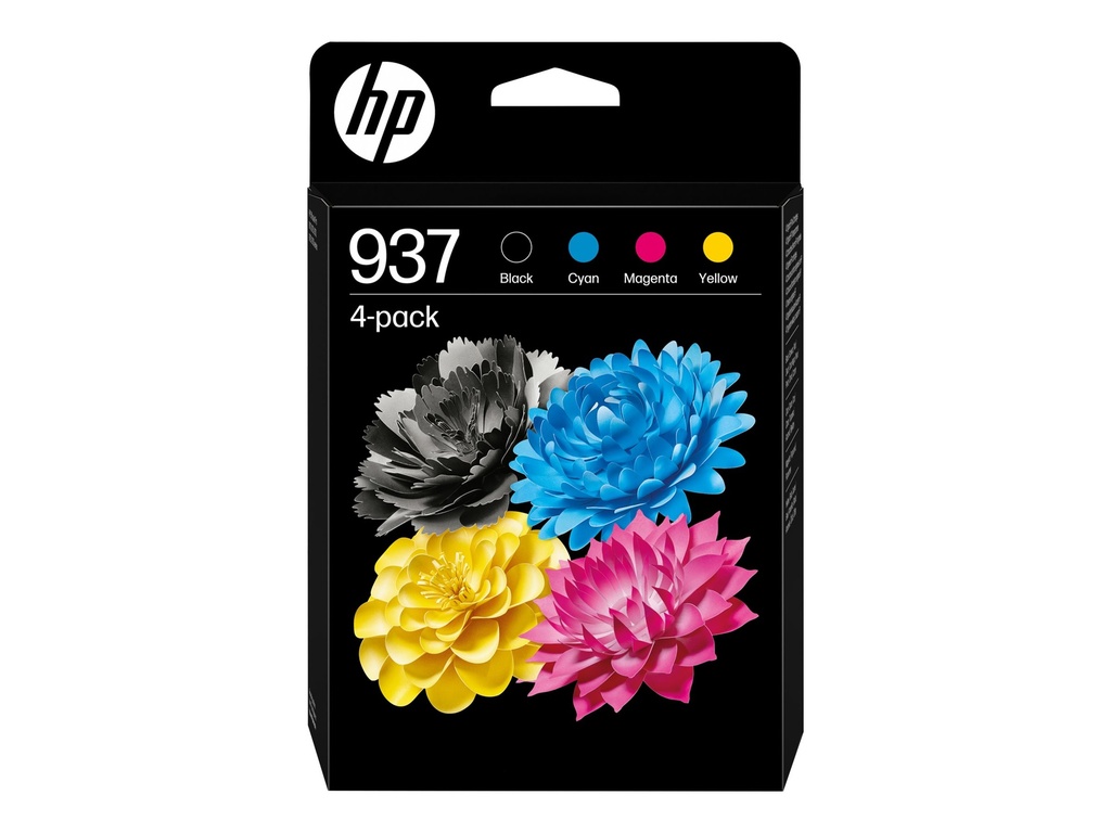 HP 937 - 4er-Pack - Schwarz, Cyan, Magenta, Gelb