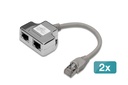DIGITUS CAT 5e Patchkabel-Adapter, 2x CAT 5e, geschirmt - 2 Stk.